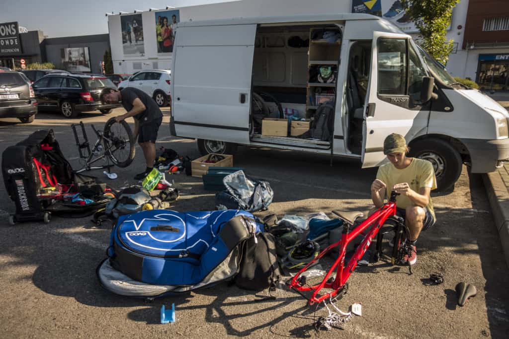 Bike building in a car park