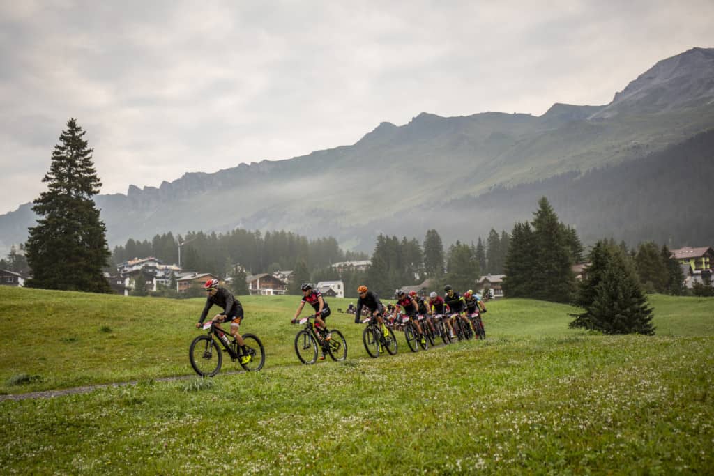 Leading men's group on Stage 5 from Lenzerheide to Davos