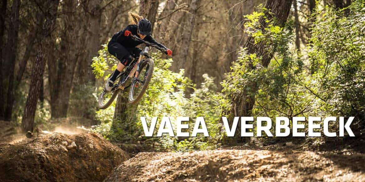 video of vaea verbeeck riding her mountain bike