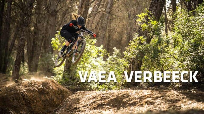 video of vaea verbeeck riding her mountain bike